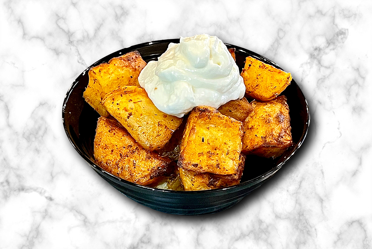 Garlic Potatoes - tender potatoes with garlic dip - popular Middle Eastern side dish Calgary