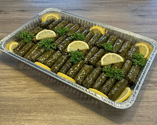 Vegan gluten-free stuffed grape leaves catering Calgary halal buffets