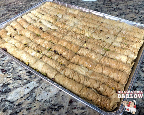 Fresh Baklava Layers of phyllo dough baked with a sweet syrup and chopped nuts